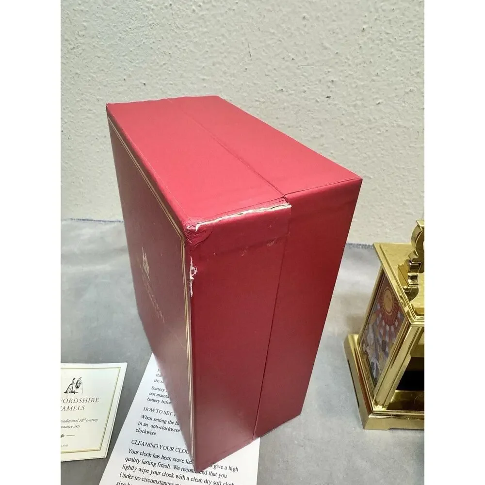 RARE Boxed Staffordshire Enamels Millennium Edition Miniature Mantel Clock